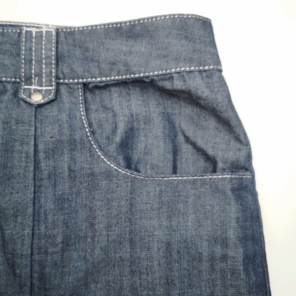 NWT C.J. Banks Ladies Size 2X A-line Midi Denim Skirt w/ Embroidered Bottom - Picture 6 of 11